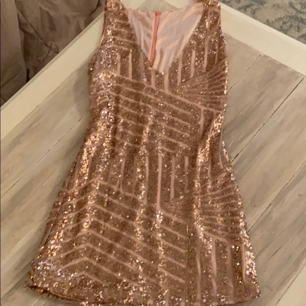 Gold sequins mini dress